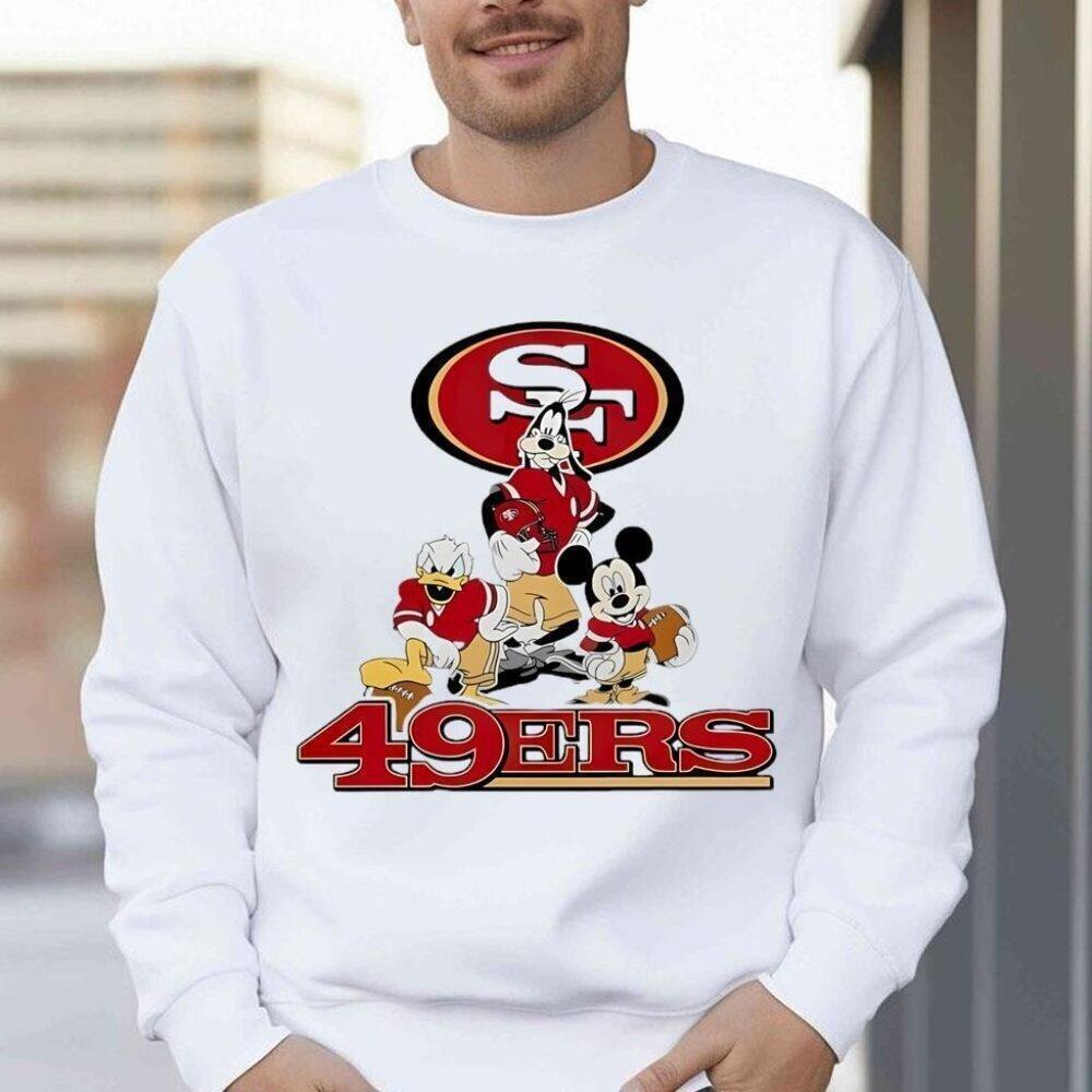 San Francisco 49Ers Disney Sweatshirt Mickey Pluto Donald Duck Nfl Football 05